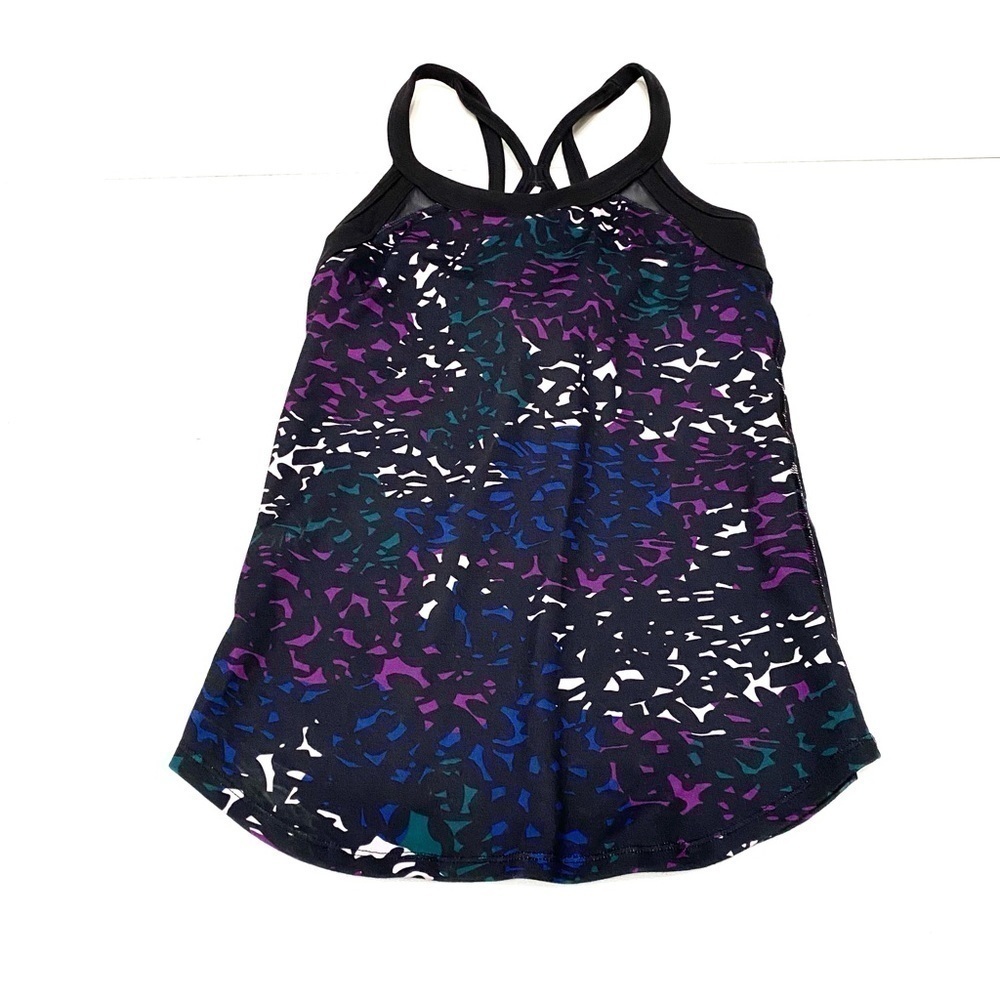 Lululemon workout tank black purple blue size 4
